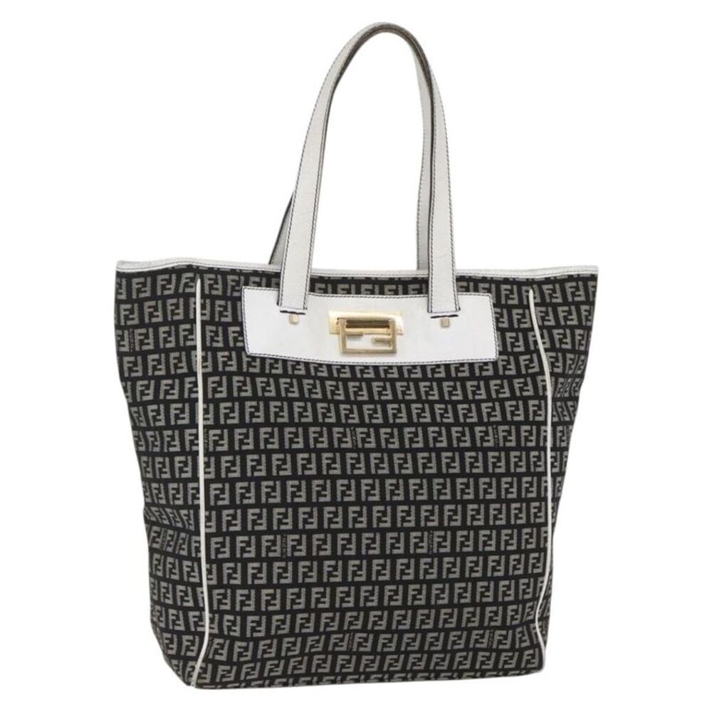 Fendi Zucca Tote Canvas Black Canvas Tote Bag Bag